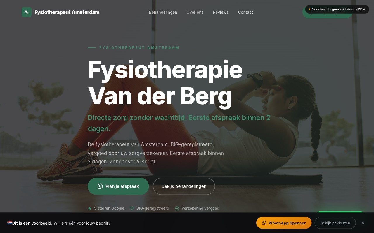 Website voor Fysiotherapie Meijer