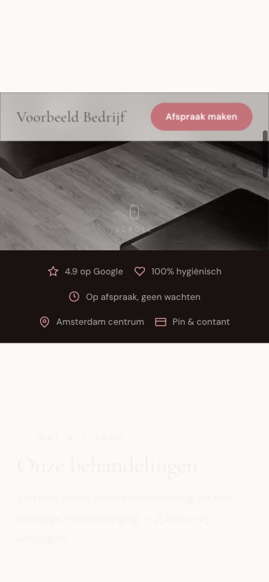 Mobiele website voor Salon Pure